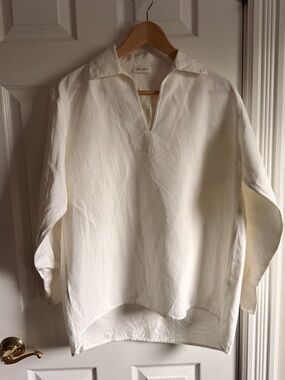 LilySilk Oversized Silk-Linen Shirt